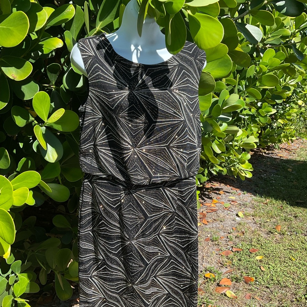 Scarlett Elegant Black Dress with Silver Highlights